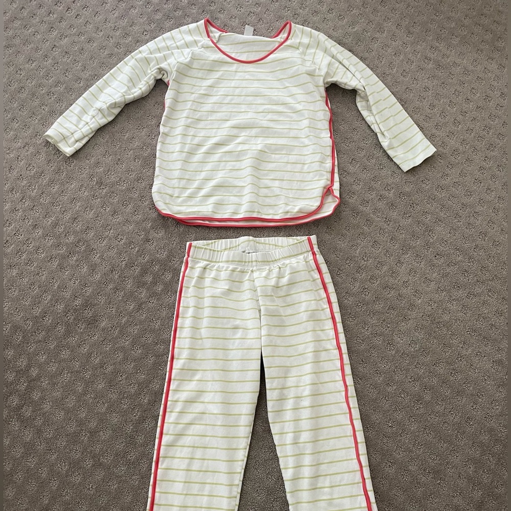 LAKE pajamas - Pima Long-Long cropped Set in Green- size XS. NWOT